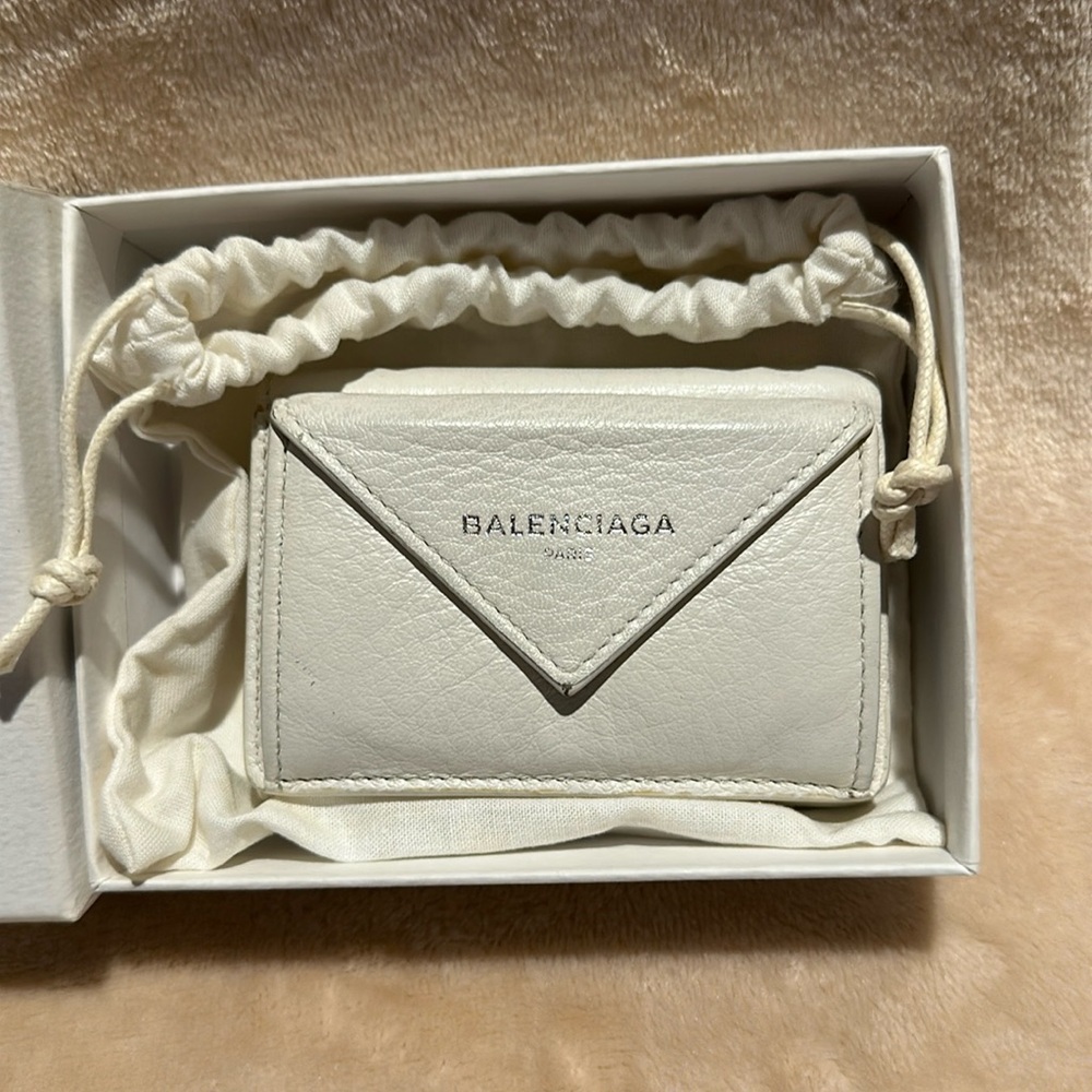 Balenciaga Papier Mini Wallet, white. New inbox.